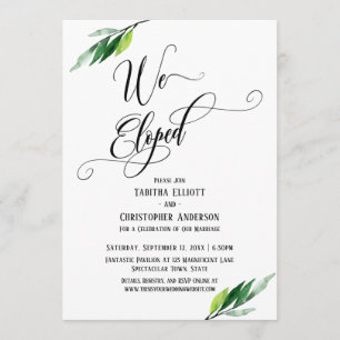 Invitation Nous sommes partis en Elopement avec un script éla