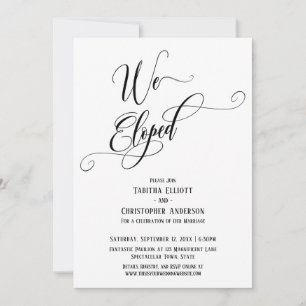 Invitation Nous sommes partis en Elopement Script Élaboré, No