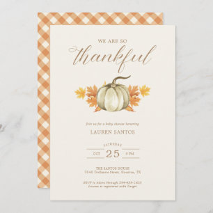 Invitation Nous Sommes Si Heureux - Baby shower Automne Autom