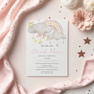 Invitation Nous sommes sur Cloud Nine Baby Girl Baby shower