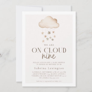 Invitation Nous sommes sur Cloud Nine Baby shower neutre genr