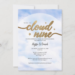 Invitation Nous sommes sur le Baby shower Cloud 9 Couple
