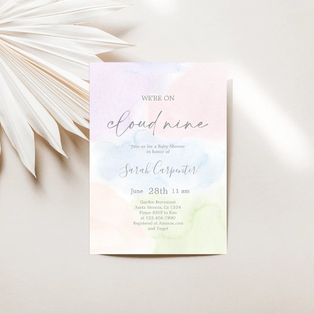 Invitation Nous sommes sur le Baby shower Cloud Nine (Créateur téléchargé)