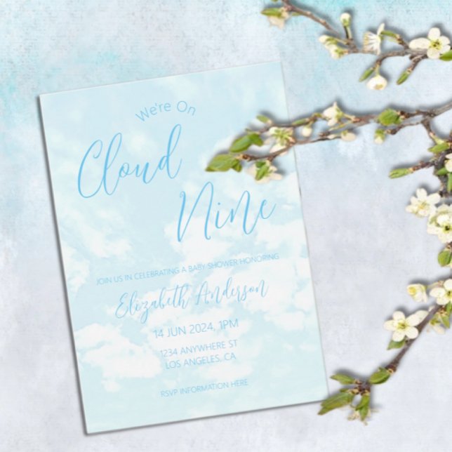 Invitation Nous sommes sur le Baby shower Cloud Nine (Créateur téléchargé)