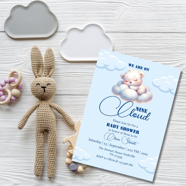 Invitation Nous sommes sur le Baby shower du nuage neuf (Créateur téléchargé)