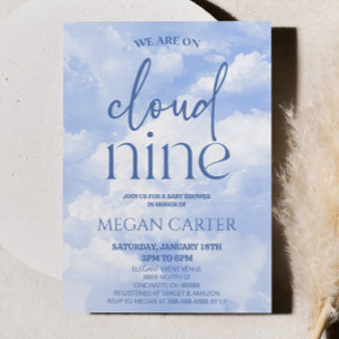 Invitation Nous Sommes Sur Le Baby shower Nuage Neuf Nuages É
