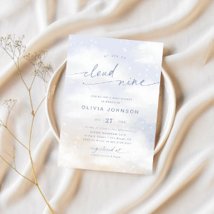 Invitation Nous sommes sur le nuage 9 Dreamy Clouds Baby show