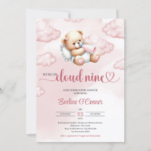 Invitation Nous sommes sur le nuage neuf l'ours en peluche ro