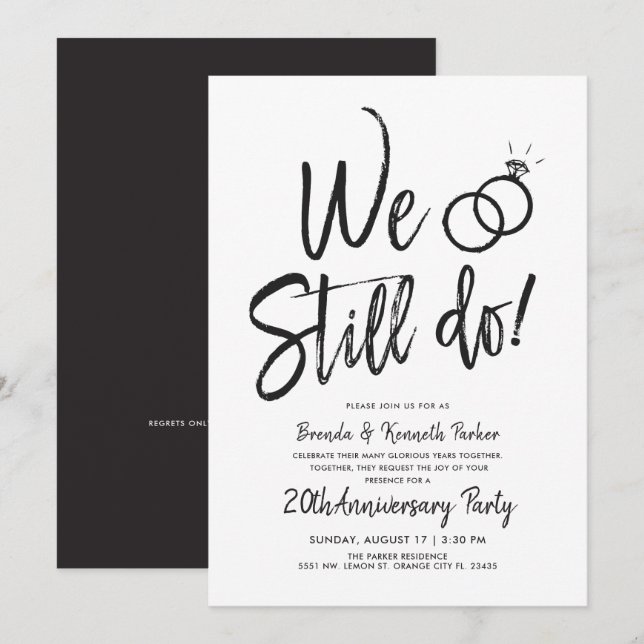 Invitation Nous sommes toujours là pour l'anniversaire | Text (Devant / Derrière)