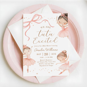 Invitation Nous sommes tout excités Tutu Fille Ballerine Baby