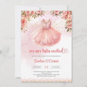 Invitation Nous sommes tutu excité robe de ballerine rose et 
