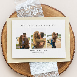 Invitation Nous sommes une annonce de fiançailles photo minim