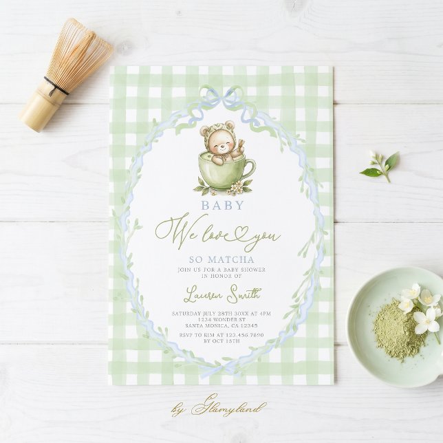 Invitation Nous t'aimons tellement Matcha Baby Shower (Créateur téléchargé)