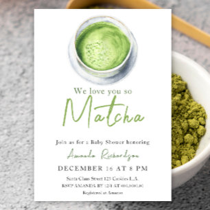 Invitation Nous t'aimons tellement Matcha Baby Shower