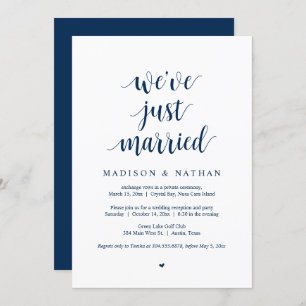 Invitation Nous venons de nous marier, Mariage Elopement Part