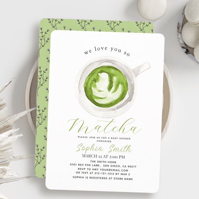Invitation Nous Vous Aimons Si Matcha Baby shower (Créateur téléchargé)