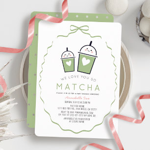 Invitation Nous Vous Aimons Tellement Matcha Kawaii Cadre Béb