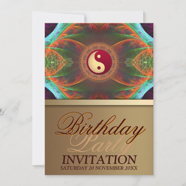 Invitation Nouveau Age Balance Fractal Art Anniversaire Invit (Devant)