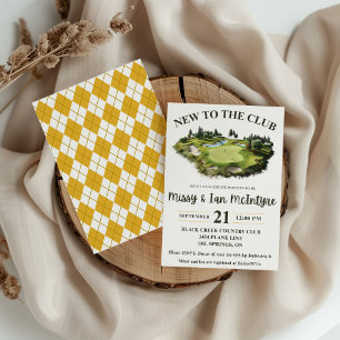 Invitation Nouveau au Club, Baby Shower sur le thème de Golf