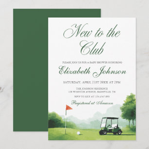 Invitation Nouveau au Club de Golf Moderne Aquarelle Baby Sho