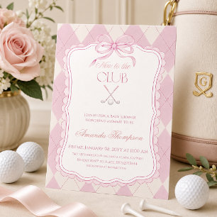 Invitation Nouveau au Club Fête de Naissance de Golf Rose