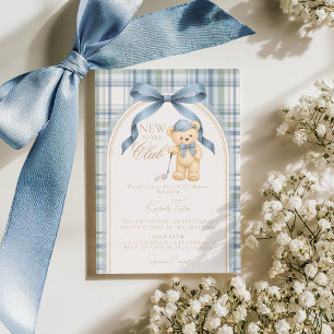 Invitation Nouveau au Club Golf Vintage Teddy Bear Prépa