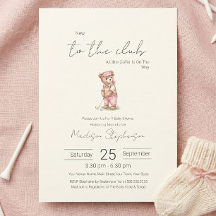 Invitation Nouveau au Club Ours de golf vert Baby Shower