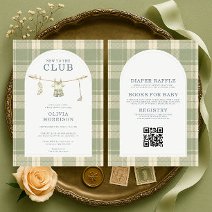 Invitation Nouveau au Club Tout en Un Golf Carreaux Baby Show