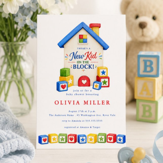 Invitation Nouveau bébé Bloc Fête Prénatale (Créateur téléchargé)