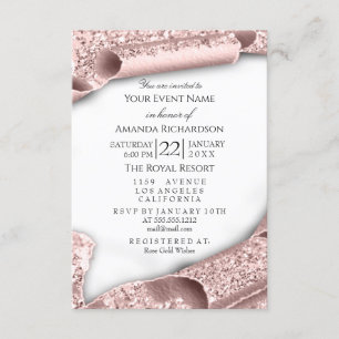 Invitation Nouveau bébé douche Rose rose 3D