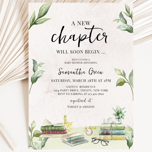 Invitation Nouveau Chapitre Bientôt Bébé Shower (Créateur téléchargé)
