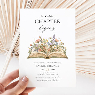 Invitation Nouveau Chapitre Commence Baby Shower Fleur Sauvag