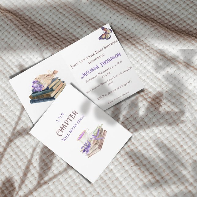 Invitation Nouveau chapitre commence bientôt Lavender Books B (Créateur téléchargé)