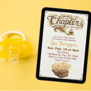 Invitation Nouveau Chapitre Commence Bientôt, Livre D'or Baby