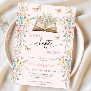 Invitation Nouveau Chapitre Commence Fleurs de Conte de Fées