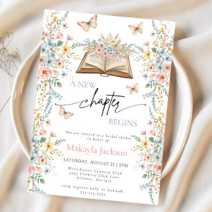 Invitation Nouveau Chapitre Commence Livre de Contes Fleurs B