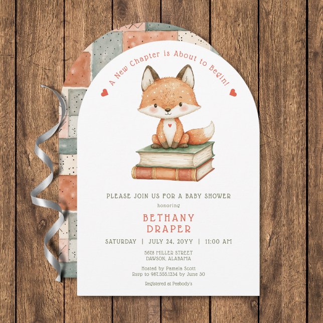 Invitation Nouveau chapitre commence Storybook Arch Baby show (New Chapter Begins Storybook Arch Baby Shower Invitation)