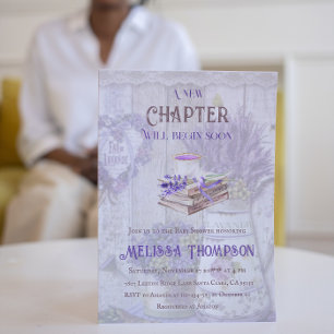 Invitation Nouveau chapitre Début Lavender Bouquet Baby showe