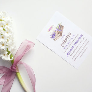 Invitation Nouveau chapitre Début Lavender Storybook Baby sho