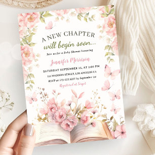 Invitation Nouveau Chapitre Fête de Naissance Fille Papillons