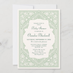 Invitation Nouveau chapitre Livre Baby shower neutre pour les