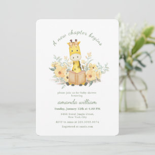 Invitation Nouveau chapitre mignon commence Fête de bébé gira