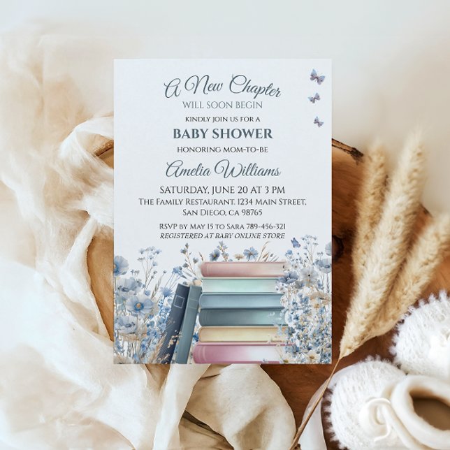 Invitation Nouveau chapitre Storybook Classic Baby shower (Créateur téléchargé)