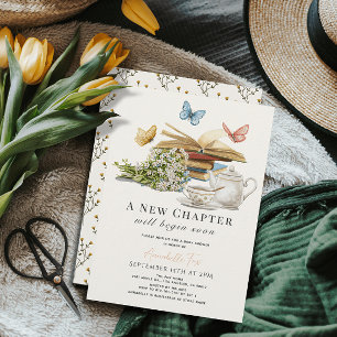 Invitation Nouveau Chapitre Tea Set Papillons Livre Baby show