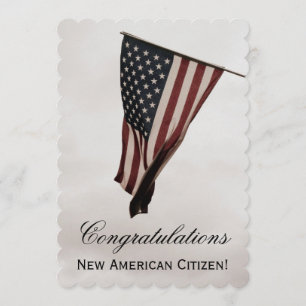 Invitation Nouveau citoyen américain+États-Unis Fête du Drape
