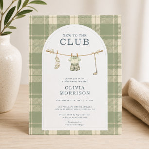 Invitation Nouveau Dans Le Club Fête de Bébé au thème Golf à