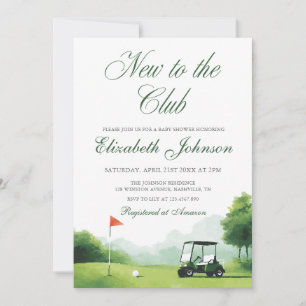 Invitation Nouveau dans le Club Moderne Golf Photo QR Baby Sh