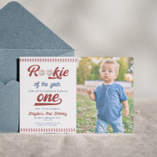 Invitation Nouveau de l'année Photo Baseball Anniversaire