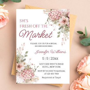 Invitation nouveau du marché floral rose Baby Shower 