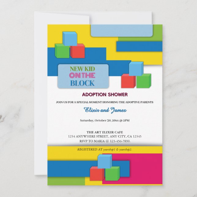 Invitation Nouveau Enfant Sur Le Baby shower D'Adoption Par B (Devant)
